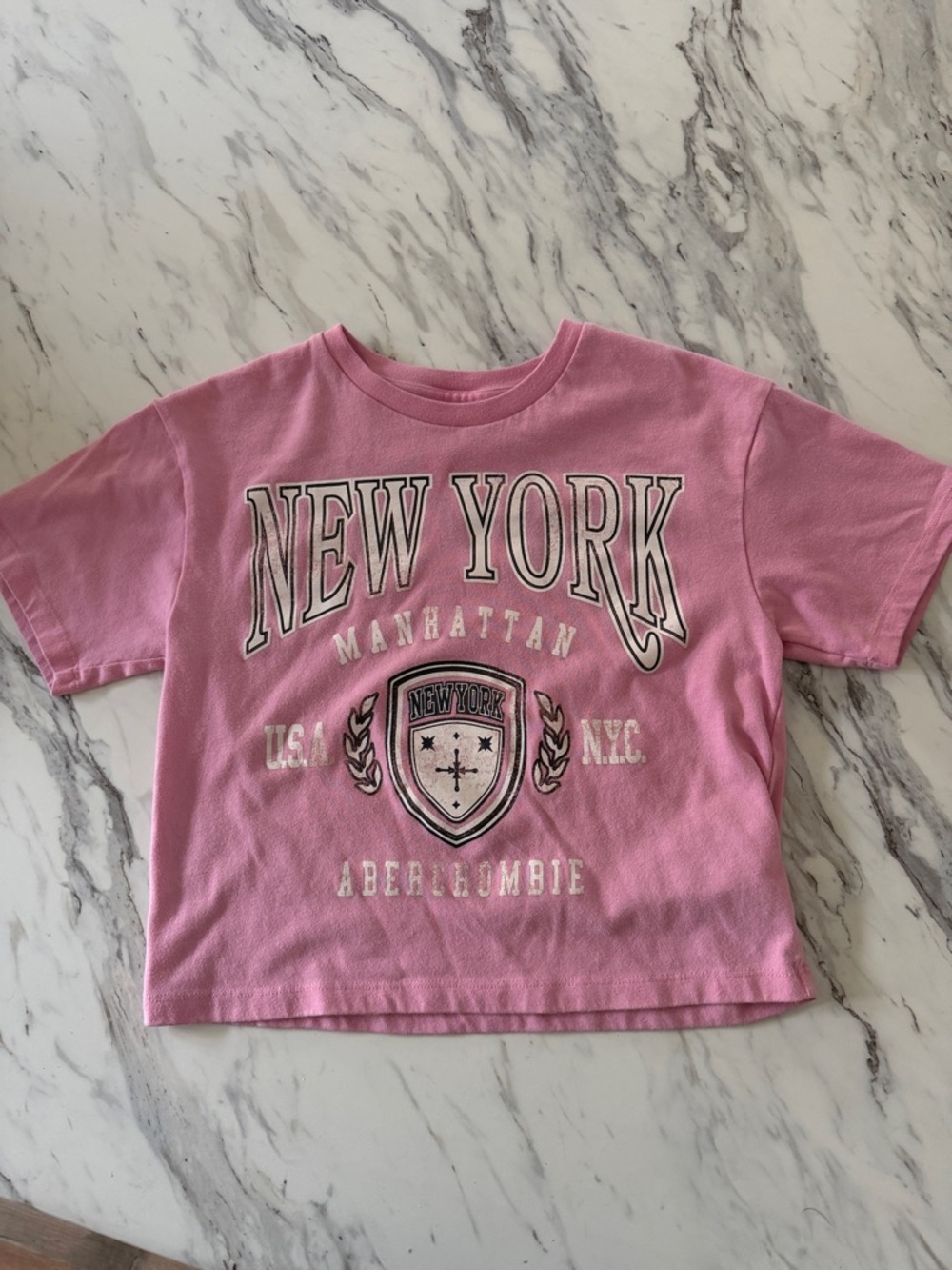 Abercrombie & Fitch Kids Pink New York Manhattan Graphic Tee